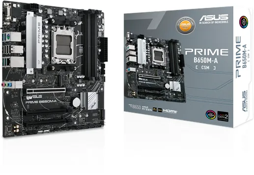 ASUS PRIME B650M-A-CSM Mainboard - AMD B650 - AMD AM5 Sockel - DDR5 RAM - Micro-ATX