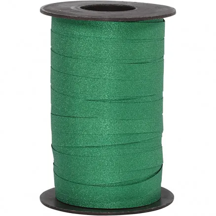 Geschenkband, grün, B: 10 mm, Glitzer, 100 m/ 1 Rolle.