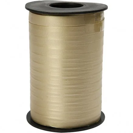 Geschenkband, Gold, B: 10 mm, matt, 250 m/ 1 Rolle.