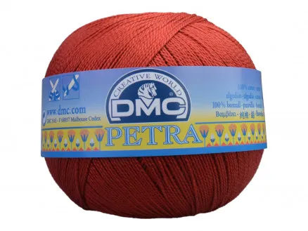 DMC Petra Nr. 5 Häkelgarn Unicolor 5355 Rostrot