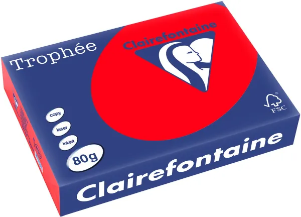 Q-connect Trophee Kopierpapier A4 80g stark rot 500 Blatt