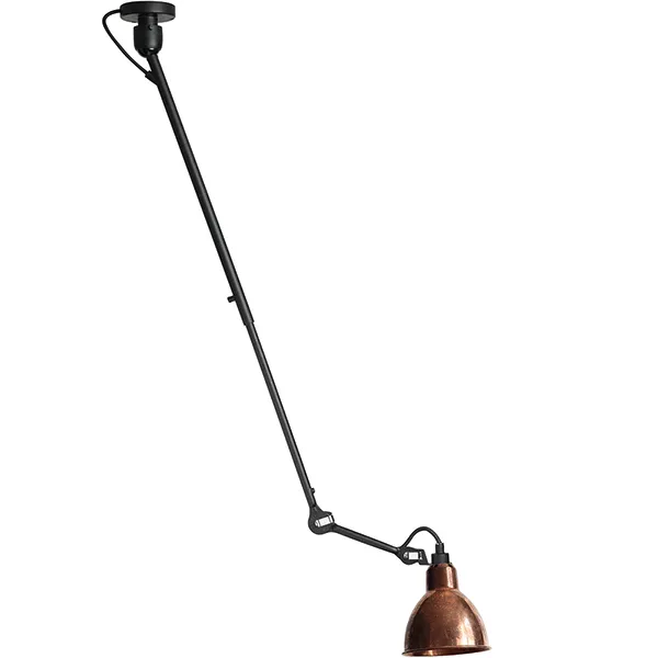 Lampe Gras N302 Deckenleuchte Matt Schwarz/Rohkupfer/Weiß