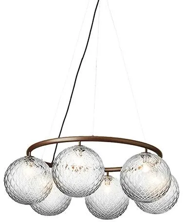 Nuura Miira 6 Circular Kronleuchter Dunkelbronze/Optisch Klar