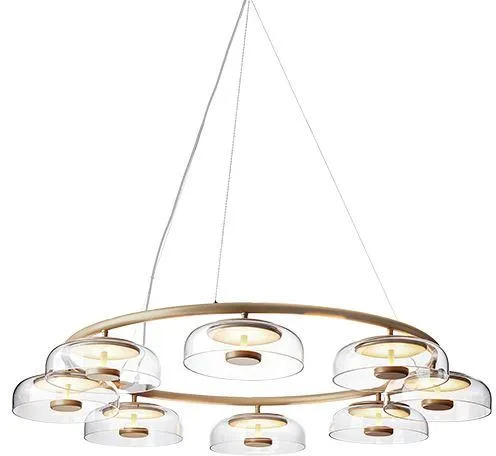 Nuura Blossi 8 Kronleuchter Nordisches Gold & Klarglas