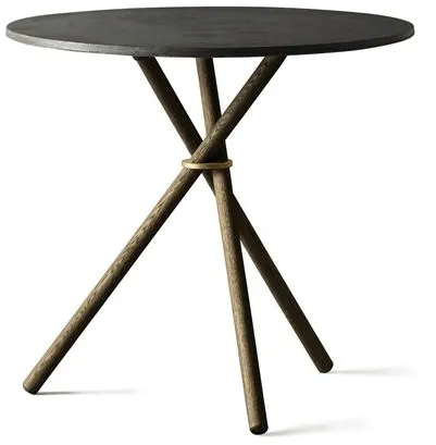 Eberhart Aldric Cafétisch Ø80 Dunkelbeton/Dunkle Eiche