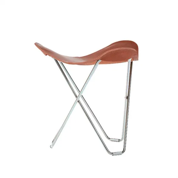 Cuero Pampa Flying Goose Hocker - Chromgestell - Montana